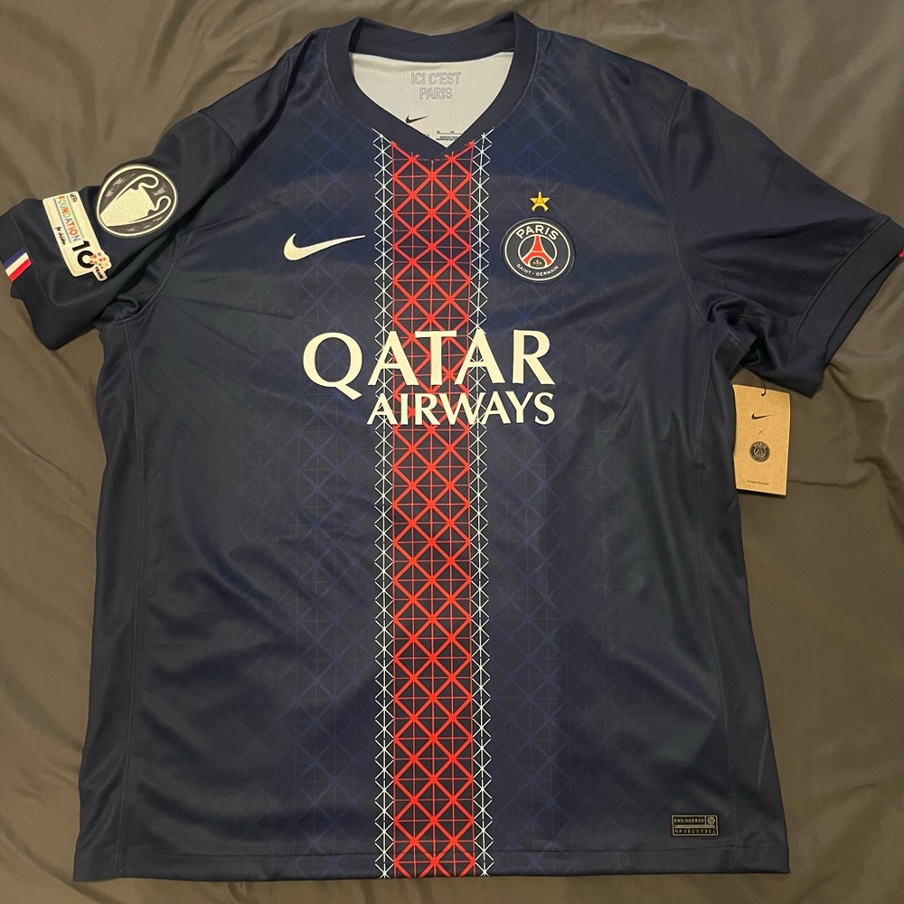 Nike PSG Dark Blue Soccer Jersey (with the UCL Star)